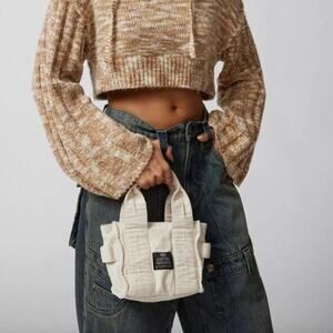 BDG Urban Outfitters Serena Corduroy Mini Tote Bag / Crossbody in Off-white